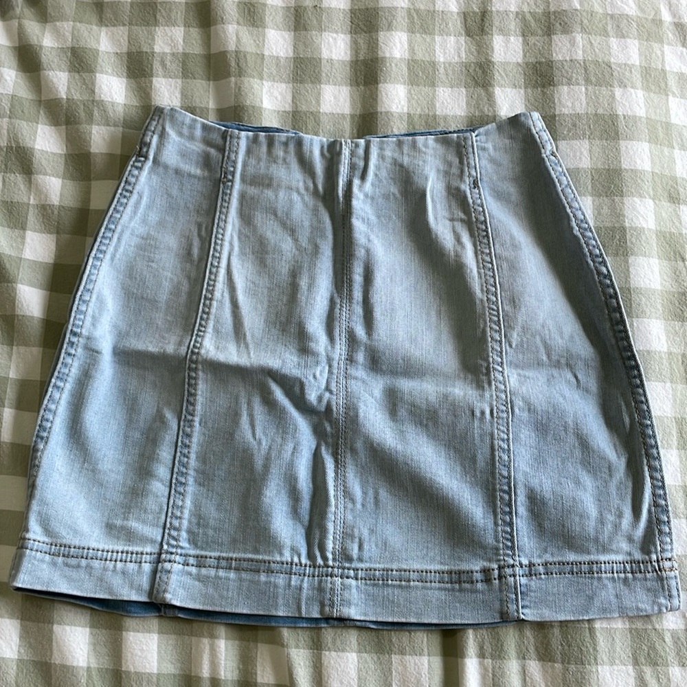Denim Skirt in Light Blue